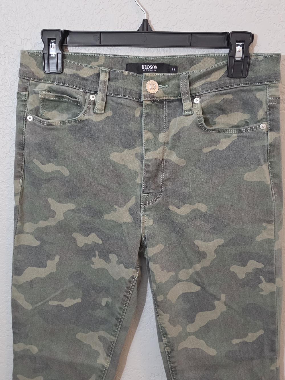 Hudson Barbara Super Skinny Camo Ankle Jeans High Rise Stretch Womens 28 - Picture 3 of 10
